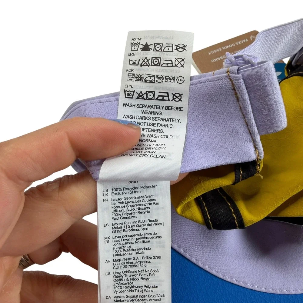 BROOKS Propel Hat Blue Yellow Adjustable Performance Running Women's OSFA NWT